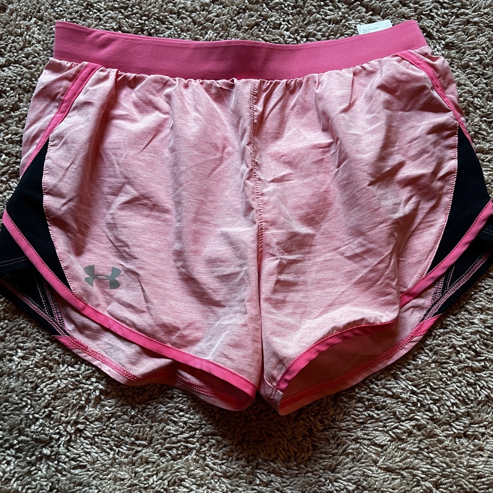 Under Armour Pink and Black Athletic Shorts Lightweight Performance